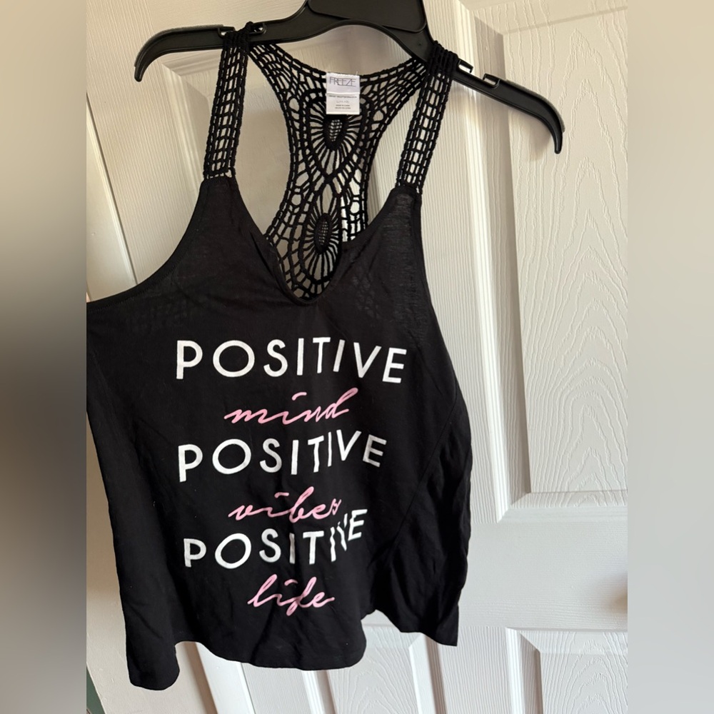 flowy racer back top- “positive”